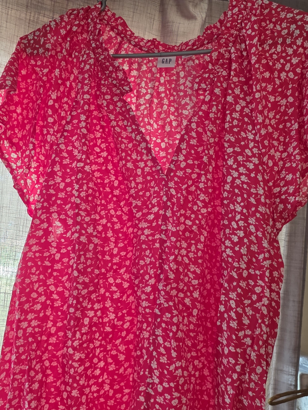 GAP Hot Pink Floral Peasant Tunic